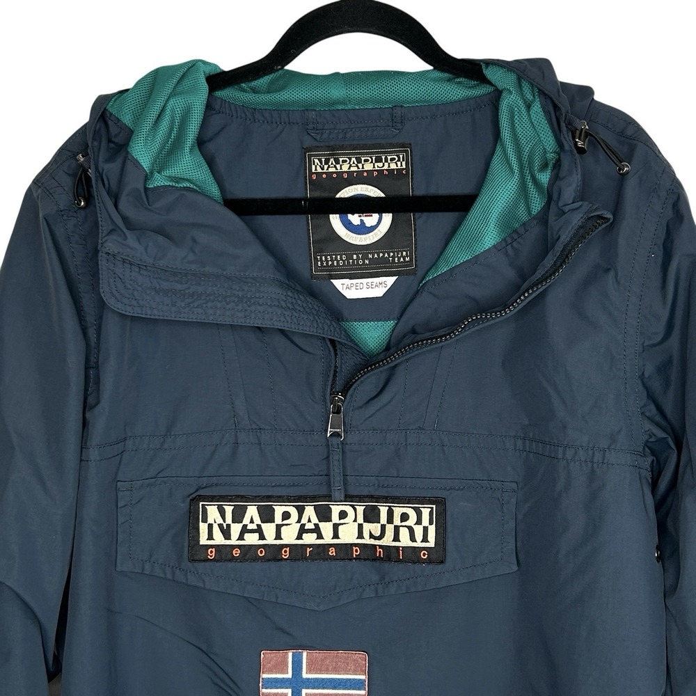 Napapijri Rainforest Anorak Hooded Jacket Mens XL Gorp Travel Hiking Outdoors - Picture 3 of 11